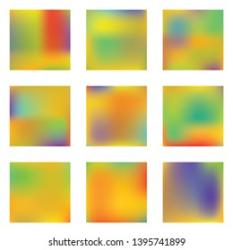 Bright blurred graphics from various combinations of colors and shades. Amazing splash and spreading spot. Vector illustration cover. Yellow color spots that form a bright blurred graphics.