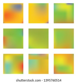 Bright blurred graphics from various combinations of colors and shades. Graceful splash and spreading spot. Vector illustration layout. Orange color spots that form a bright blurred graphics.