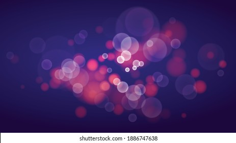 Bright blurred lights vector transparent effect illustration, abstract bokeh background with depth of field effect.