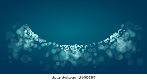 Bright blurred lights vector transparent effect illustration, abstract bokeh background with depth of field effect with copy space frame.