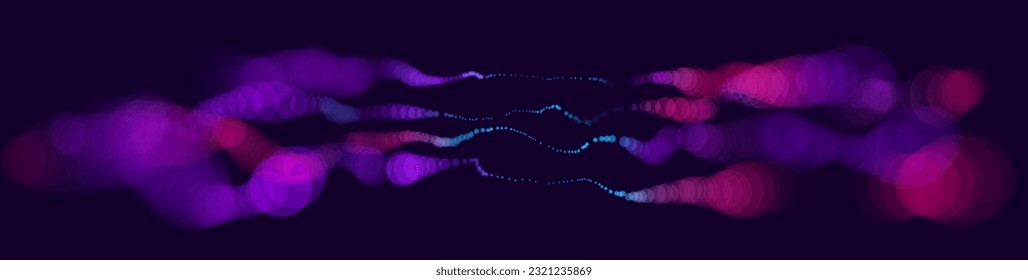 Bright blurred lights vector transparent effect illustration, abstract bokeh background with depth of field effect, city nightlife, festive and dreamy.