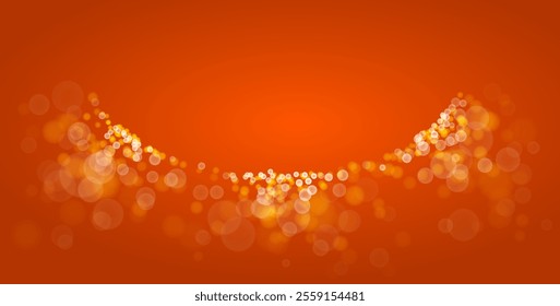 Bright blurred lights vector transparent effect illustration, abstract bokeh background with depth of field effect with copy space frame.