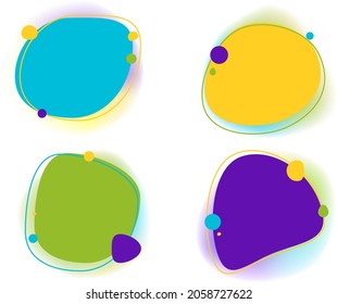 Burbuja De Voz Borrosa Y Fondo Blanco Con Fondo Gradiente, Ilustración Vectorial