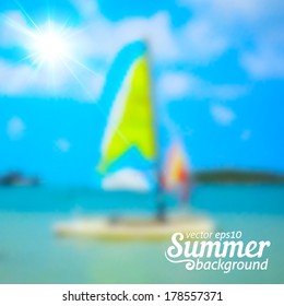 Bright blurred summer sea vector background