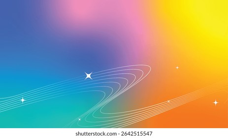 Bright Blurry Rainbow Gradient Glitter Flowing Lines Abstract Background
