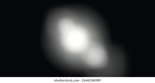 uma formação luminosa brilhante, embaçada e dispersa sobre um fundo escuro que se assemelha a uma nebulosa ou objeto estelar.