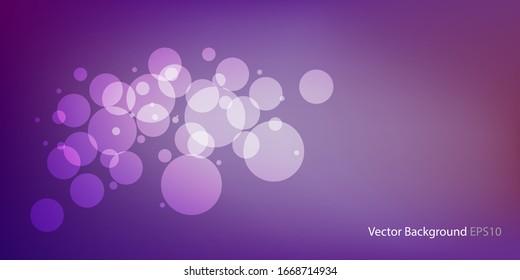 Bright bokeh abstract blurred violet background. vector background