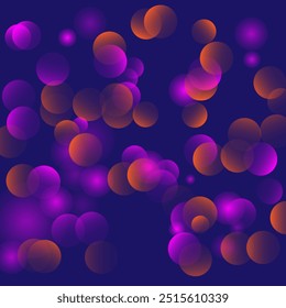Heller Bokeh-Hintergrund. Glitzerne Kreise und Sterne für Urlaubsdekorationen. Farbverlauf. Vektorgrafiken 