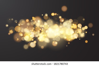 Efecto de bokeh brillante. Fondo luminoso mágico festivo. Diseño de vacaciones para Navidad. Ilustración vectorial.