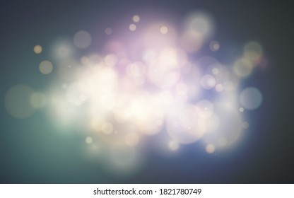 Bright bokeh effect. Festive magic luminous background. Holiday design for Christmas. Vector illustration.