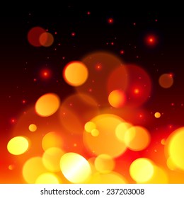 Bright bokeh effect fire vector abstract background