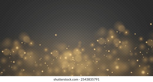 Bright bokeh light effect. On a transparent background.