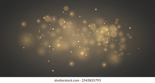 Bright bokeh light effect. On a transparent background.