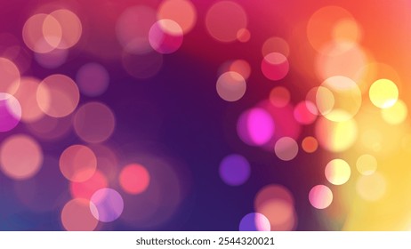 Bright bokeh lights. Abstract festive blurred background. Bright defocused glowing lights effect. Graphic template for celebration banners and invitations. Vector illustration.