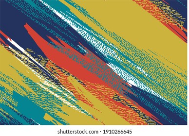 
Bright And Bold Background With Vector Paint Brush Marks. Seamless Pattern For Fabrics And Home Textiles. Fashionable Pattern For Scrapbooking