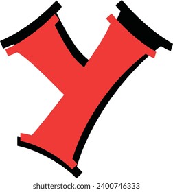 A bright, bold and eye-catching letter Y design that is suitable for logo, branding, typography and graphic design projects with a modern and striking