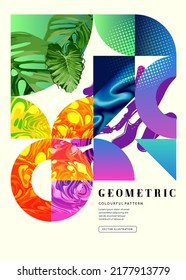 Bright and bold geometric textures and patterns creative background. Vector illustration
