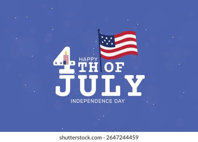 Bright and Bold Independence Day Poster with Stars and Bokeh