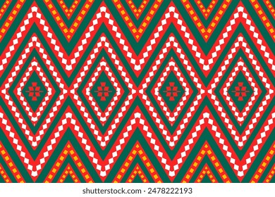 Bright and Bold Red Geometric: Diamond shapes, this pattern is designed to catch the eye. It’s perfect for creating standout home decor pieces or bold fashion statements. seamless, textiles, rugs