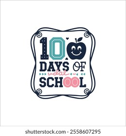 Bright and Bold Typography for 100 Days of School Events
Cute School Themed 100 Days of School Design