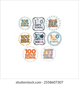 Bright and Bold Typography for 100 Days of School Events
Cute School Themed 100 Days of School Design