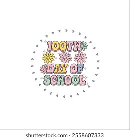 Bright and Bold Typography for 100 Days of School Events
Cute School Themed 100 Days of School Design