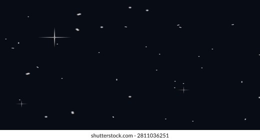 Bright bolides in the atmosphere. Falling stars in the night sky. Glowing meteor trails. Falling meteorites.