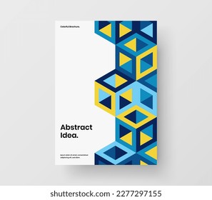 Bright booklet vector design concept. Isolated geometric pattern company cover template.