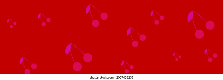 Bright Bordo Fruit Sweet Dessert Print Summer Cherries Illustration. Neon Textile Cute Red Spring Retro Vitamin Wallpaper. Colorful Tasty Pink Purple Vintage Violet Berries Repeat Ornament.