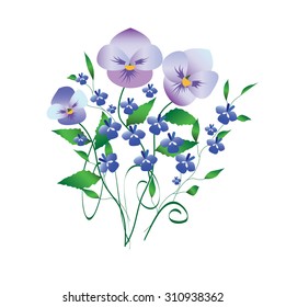 bright bouquet of flowers, vector illustration