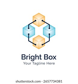 Bright Box oferece uma identidade geométrica ousada inspirada pela criatividade e pelas ideias que vêm à vida. Seu símbolo em forma de caixa com acentos radiantes se encaixa perfeitamente para laboratórios de tecnologia e inovação
