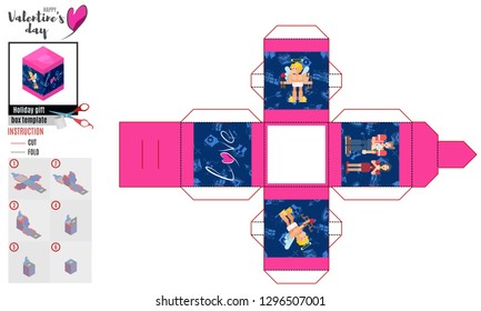 bright box template with a flat pair and cupid vector work