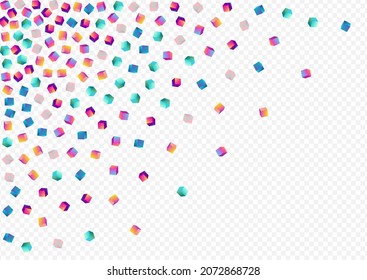 Bright Brick Vector Transparent Background. Rainbow Metal Block Wallpaper. Abstract Polygon Presentation. Multicolored Box Graphic Cover.
