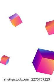 Bright Brick Vector White Background. Gradient Abstract Polygon Template. Metal Confetti Pattern. Multicolored Element Business Presentation.