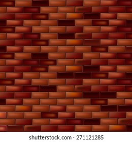 Bright brick wall dark background. Vector illustration