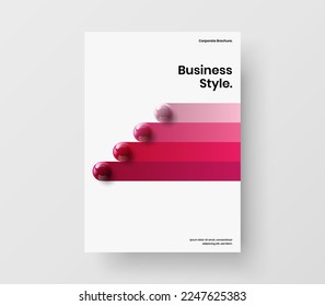 Bright brochure vector design concept. Isolated realistic spheres corporate identity illustration.