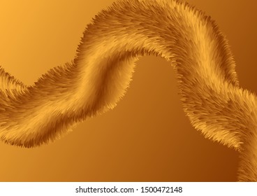 Bright bronze fluffy wave abstract modern deluxe background. Vector design