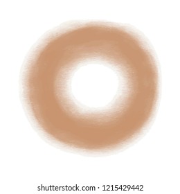 bright brown coffe circle ring. grafitti sprayed vector backdrop