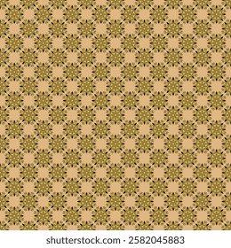 Bright brown ethnic flower pattern for background, seamless pattern.
