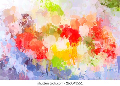 Bright brush strokes background. Vector version
