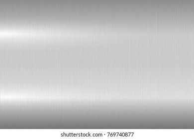 Bright  brushed metallic texture, background. Shiny polished metal surface. Vector realistic closeup design.