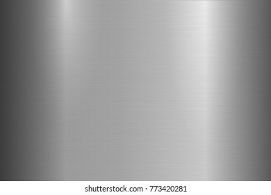 Bright brushed metallic texture, background. Shiny polished metal surface. Vector realistic closeup design.