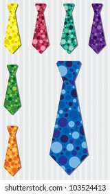 Bright bubble silk tie stickers in vector format.