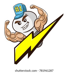 Bright Bulb Character cartoon vector