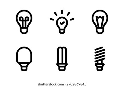 Conjunto de iconos de bombilla brillante para símbolos de ideas modernas y Profesional Innovación creativa Recursos gráficos para proyectos de alta calidad
