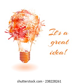 bright bulb idea of ink spots