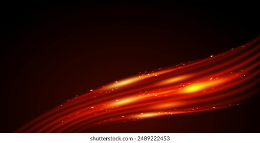 Bright Burning Abstract Realistic Fire Background. Vector clipart for your fiery design.