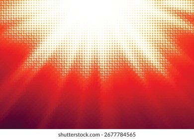 Bright burst of light emanating from a halftone pattern with red rays and a white center
