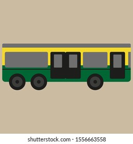 Bright bus on a beige background