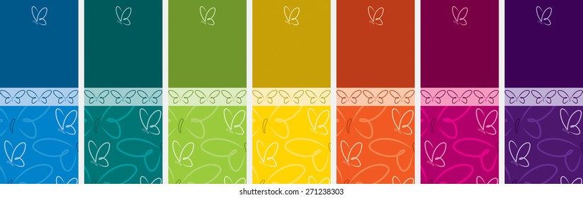 Bright Butterfly banner set in vector format.